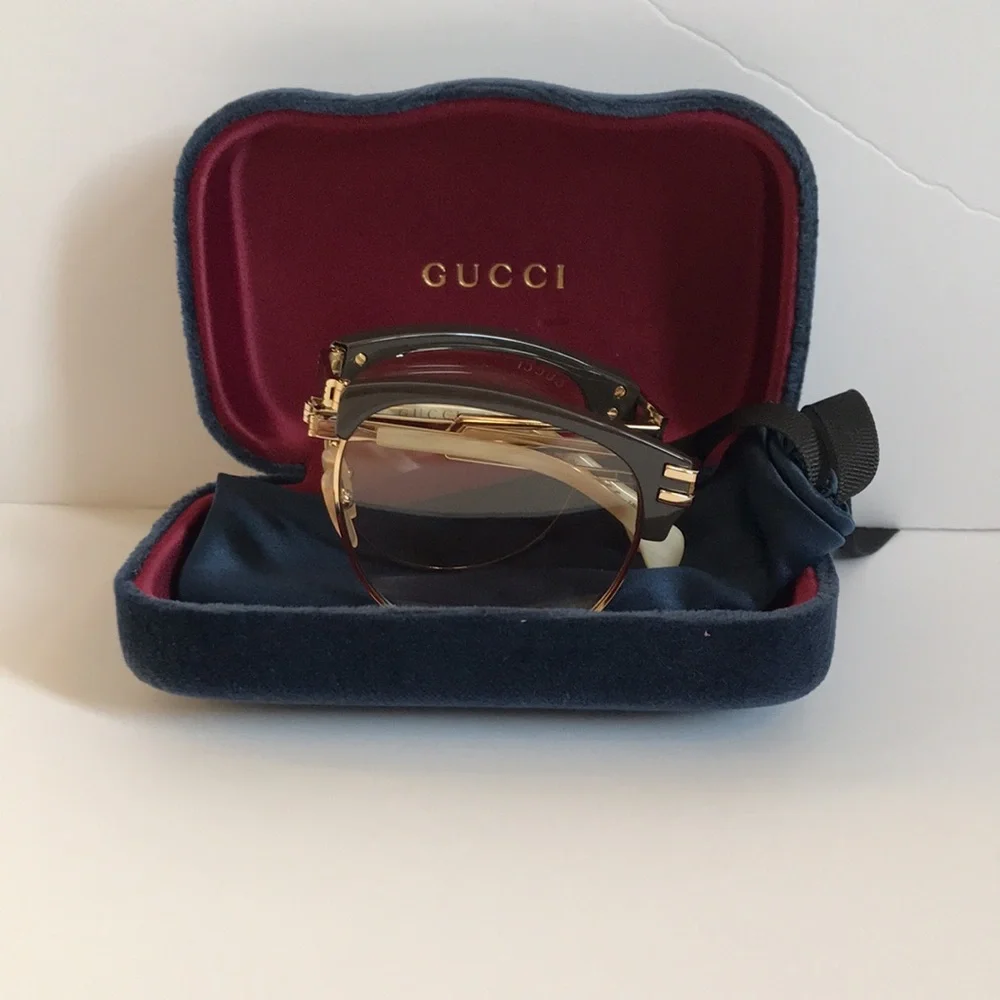 New Authentic Gucci Men's Brown and Gold  GG1107S Square Sunglasses